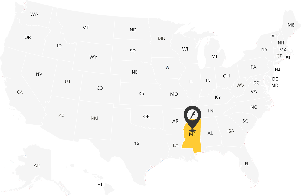 Mississippi Notary Map
