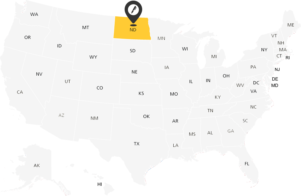 North Dakota Notary Map