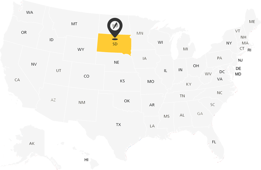South Dakota Notary Map